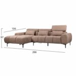 ΚΑΝΑΠΕΣ ΑΡΙΣΤΕΡΗ ΓΩΝΙΑ DIVYA HM3267.01L ΣΥΝΘ.SUEDE ΑΝΟΙΧΤΟ ΚΑΦΕ 264x175x99Υεκ. - Image 2