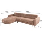 ΚΑΝΑΠΕΣ ΓΩΝΙΑ ΑΝΑΣΤΡΕΨΙΜΟΣ FLYER HM6072.01 ΚΑΦΕ ΥΦΑΣΜΑ-ΜΕΤΑΛ.ΠΟΔΙΑ 285x86-172x74Υεκ - Image 2