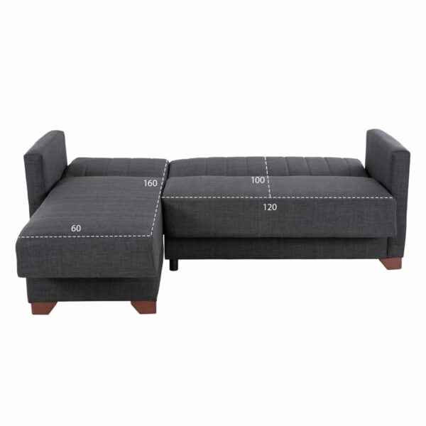 ΚΑΝΑΠΕΣ ΚΡΕΒΑΤΙ GHUFRAN ΓΩΝΙΑ ΑΝΑΣΤΡΕΨΙΜΗ ΓΚΡΙ HM3244.03 200x133x77Yεκ. - Image 4