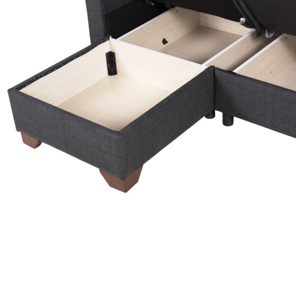 ΚΑΝΑΠΕΣ ΚΡΕΒΑΤΙ GHUFRAN ΓΩΝΙΑ ΑΝΑΣΤΡΕΨΙΜΗ ΓΚΡΙ HM3244.03 200x133x77Yεκ. - Image 7