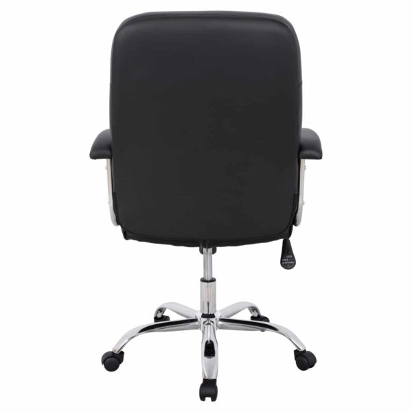 ΚΑΡΕΚΛΑ ΓΡΑΦΕΙΟΥ RYLIE HM1113 ΜΕ ΜΑΥΡΟ PU ΚΑΙ ΒΑΣΗ ΧΡΩΜΙΟΥ 62x62x104 cm. - Image 6