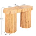 ΚΟΝΣΟΛΑ ΟΒΑΛ GATSBY HM9871 ΦΥΣΙΚΟ RATTAN ΣΕ ΦΥΣΙΚΟ ΧΡΩΜΑ 110x45x74,5Υεκ. - Image 2