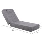 ΜΑΞΙΛΑΡΙ ΞΑΠΛΩΣΤΡΑΣ TEXTILENE SIFNOS ΓΚΡΙ HM11761.10 200(120+80)x70x20Yεκ. - Image 2