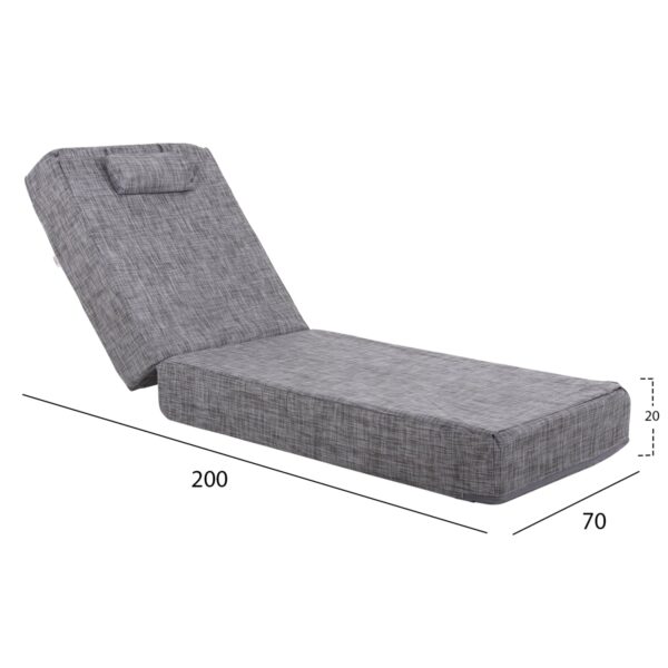 ΜΑΞΙΛΑΡΙ ΞΑΠΛΩΣΤΡΑΣ TEXTILENE SIFNOS ΓΚΡΙ HM11761.10 200(120+80)x70x20Yεκ. - Image 2