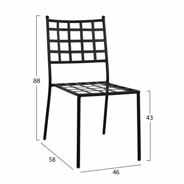 ΜΕΤΑΛΛΙΚΗ ΚΑΡΕΚΛΑ EMERY HM5509 ΣΕ ΜΑΥΡΗ ΑΠΟΧΡΩΣΗ 46x58x88  cm - Image 2