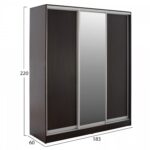 ΝΤΟΥΛΑΠΑ ΣΥΡΟΜΕΝΗ ADLER ΜΕΛΑΜΙΝΗΣ WENGE ΜΕ ΚΑΘΡΕΦΤΗ 3ΦΥΛΛΗ HM2461.02 183x60x220 εκ. - Image 2