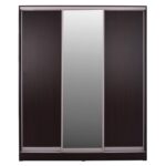 ΝΤΟΥΛΑΠΑ ΣΥΡΟΜΕΝΗ ADLER ΜΕΛΑΜΙΝΗΣ WENGE ΜΕ ΚΑΘΡΕΦΤΗ 3ΦΥΛΛΗ HM2461.02 183x60x220 εκ. - Image 3