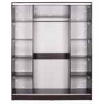 ΝΤΟΥΛΑΠΑ ΣΥΡΟΜΕΝΗ ADLER ΜΕΛΑΜΙΝΗΣ WENGE ΜΕ ΚΑΘΡΕΦΤΗ 3ΦΥΛΛΗ HM2461.02 183x60x220 εκ. - Image 4