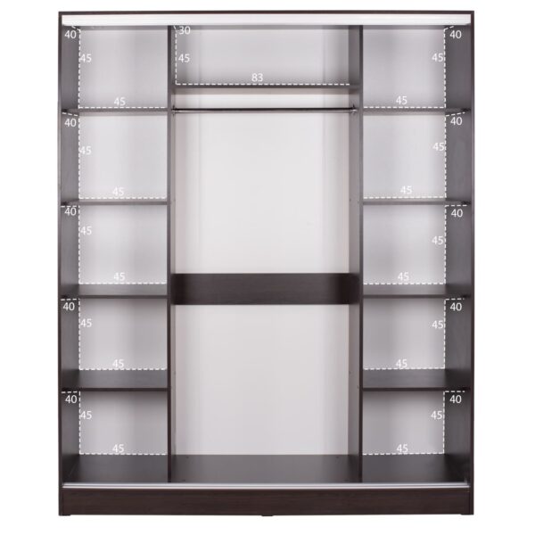 ntoylapa-syromeni-melaminis-wenge-me-kat-3 ΝΤΟΥΛΑΠΑ ΣΥΡΟΜΕΝΗ ADLER ΜΕΛΑΜΙΝΗΣ WENGE ΜΕ ΚΑΘΡΕΦΤΗ 3ΦΥΛΛΗ HM2461.02 183x60x220 εκ. - Image 4