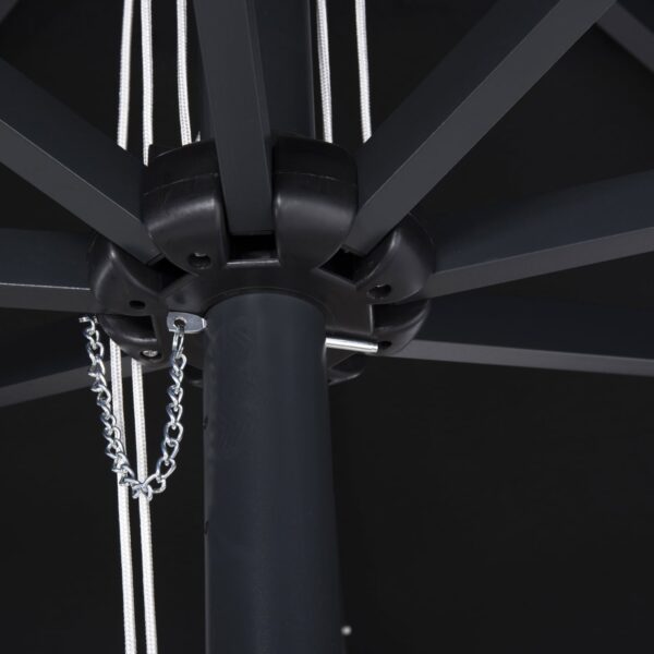 ΟΜΠΡΕΛΑ ΕΠΑΓΓΕΛΜΑΤΙΚΗ ALU 2.20x2.20 ΜΑΥΡΟ ΠΑΝΙ ΑΚΡΥΛΙΚΟ 8ΑΚΤΙΝΕΣ HM6013.03 - Image 5