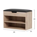 ΠΑΠΟΥΤΣΟΘΗΚΗ ΜΕ ΚΑΘΙΣΜΑ ROMIR HM2477.01 ΜΕΛΑΜΙΝΗ ΣΕ ΣΟΝΑΜΑ-ΚΑΘΙΣΜΑ ΚΑΦΕ 60x30x44Υ - Image 2