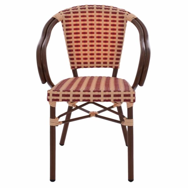 ΠΟΛΥΘΡΟΝΑ ΑΛΟΥΜΙΝΙΟΥ BAMBOO LOOK ΣΕ ΜΠΕΖ ΚΑΙ ΚΟΚΚΙΝΟ HM5818.01 54x56x80 εκ. - Image 3
