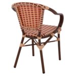 ΠΟΛΥΘΡΟΝΑ ΑΛΟΥΜΙΝΙΟΥ BAMBOO LOOK ΣΕ ΜΠΕΖ ΚΑΙ ΚΟΚΚΙΝΟ HM5818.01 54x56x80 εκ. - Image 5