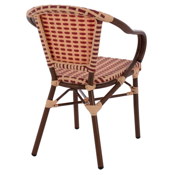 ΠΟΛΥΘΡΟΝΑ ΑΛΟΥΜΙΝΙΟΥ BAMBOO LOOK ΣΕ ΜΠΕΖ ΚΑΙ ΚΟΚΚΙΝΟ HM5818.01 54x56x80 εκ. - Image 5