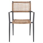 ΠΟΛΥΘΡΟΝΑ TRILAN HM6044.03 ΑΛΟΥΜΙΝΙΟ ΑΝΘΡΑΚΙ ΜΕ ΣΥΝΘΕΤΙΚΟ RATTAN ΦΥΣΙΚΟ 57x59x85Υεκ. - Image 3