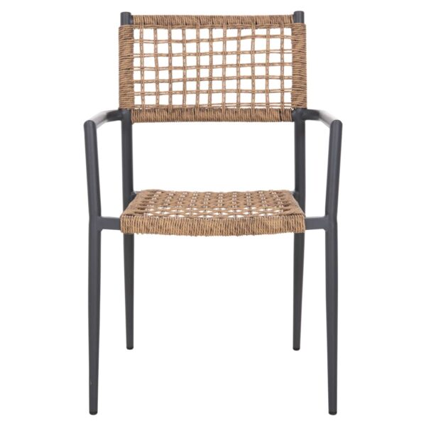 ΠΟΛΥΘΡΟΝΑ TRILAN HM6044.03 ΑΛΟΥΜΙΝΙΟ ΑΝΘΡΑΚΙ ΜΕ ΣΥΝΘΕΤΙΚΟ RATTAN ΦΥΣΙΚΟ 57x59x85Υεκ. - Image 3