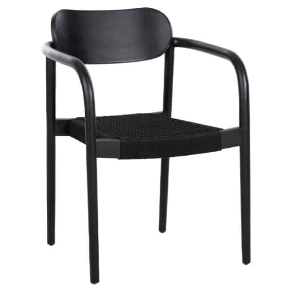 ΠΟΛΥΘΡΟΝΑ OSLO HM9636.12 ΞΥΛΟ TEAK ΜΑΥΡΟ & ΜΑΥΡΟ ΣΧΟΙΝΙ 55x54x80Yεκ. - Image 1