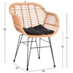 ΠΟΛΥΘΡΟΝΑ ΜΕ ΜΑΞΙΛΑΡΙ ΜΕΤΑΛΛΙΚΗ ALLEGRA HM5450.31 ΜΕ WICKER ΜΠΕΖ 58x59x82Υ - Image 2