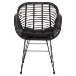 ΠΟΛΥΘΡΟΝΑ ΜΕ ΜΑΞΙΛΑΡΙ ΜΕΤΑΛΛΙΚΗ ALLEGRA HM5450.32 ΜΕ WICKER ΜΑΥΡΟ 58x59x82Υεκ. - Image 3
