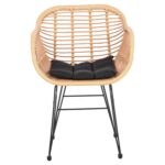 ΠΟΛΥΘΡΟΝΑ ΜΕ ΜΑΞΙΛΑΡΙ ΜΕΤΑΛΛΙΚΗ ALLEGRA HM5450.31 ΜΕ WICKER ΜΠΕΖ 58x59x82Υ - Image 3