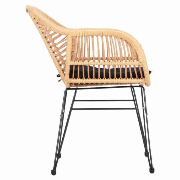 ΠΟΛΥΘΡΟΝΑ ΜΕ ΜΑΞΙΛΑΡΙ ΜΕΤΑΛΛΙΚΗ ALLEGRA HM5450.31 ΜΕ WICKER ΜΠΕΖ 58x59x82Υ - Image 4