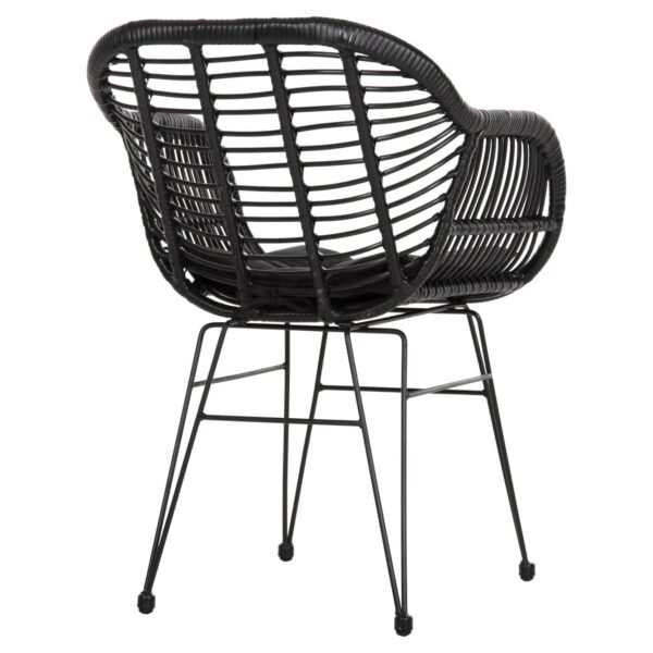 ΠΟΛΥΘΡΟΝΑ ΜΕ ΜΑΞΙΛΑΡΙ ΜΕΤΑΛΛΙΚΗ ALLEGRA HM5450.32 ΜΕ WICKER ΜΑΥΡΟ 58x59x82Υεκ. - Image 5