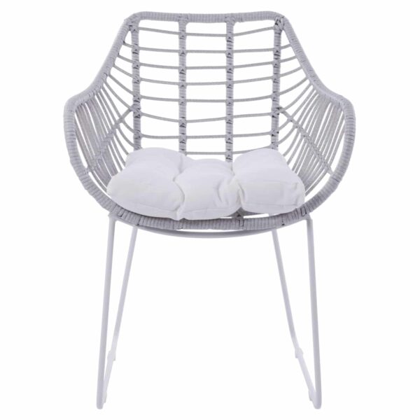 ΠΟΛΥΘΡΟΝΑ ΜΕΤΑΛΛΙΚΗ RADLEY ΑΣΠΡΟ ΜΑΤ & ΓΚΡΙ WICKER HM5300.02 - Image 3