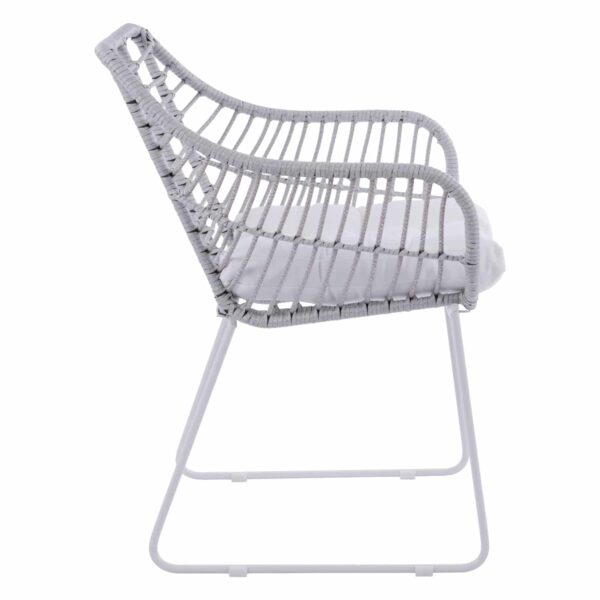 ΠΟΛΥΘΡΟΝΑ ΜΕΤΑΛΛΙΚΗ RADLEY ΑΣΠΡΟ ΜΑΤ & ΓΚΡΙ WICKER HM5300.02 - Image 4