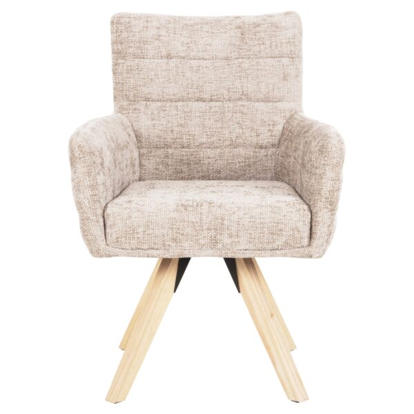 ΠΟΛΥΘΡΟΝΑΚΙ ΤΡΑΠΕΖΑΡΙΑΣ GAZER HM9845.04 ΜΠΕΖ YΦΑΣΜΑ-ΠΟΔΙΑ RUBBERWOOD 66x63x91Υεκ. - Image 3