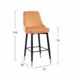 ΣΚΑΜΠΟ ΜΠΑΡ SERENITY HM8519.09 ΒΕΛΟΥΔΟ ΧΡΥΣΟ ΜΕ ΜΕΤΑΛΛΙΚΟ ΣΚΕΛΕΤΟ 51Χ58Χ110Υ εκ. - Image 2
