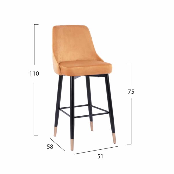 ΣΚΑΜΠΟ ΜΠΑΡ SERENITY HM8519.09 ΒΕΛΟΥΔΟ ΧΡΥΣΟ ΜΕ ΜΕΤΑΛΛΙΚΟ ΣΚΕΛΕΤΟ 51Χ58Χ110Υ εκ. - Image 2