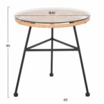 ΤΡΑΠΕΖΑΚΙ ΣΤΡΟΓΓΥΛΟ ΜΑΥΡΟ ΜΕΤΑΛΛΙΚΟ ALLEGRA HM5459.11 ΜΠΕΖ WICKER-ΓΥΑΛΙ Φ45x46Υεκ - Image 2