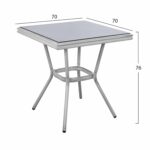 ΤΡΑΠΕΖΙ ΑΛΟΥΜΙΝΙΟΥ HARLOW 70X70X76 BAMBOO LOOK HM5568.01 ΛΕΥΚΗ ΠΑΤΙΝΑ ΜΕ ΓΥΑΛΙ - Image 2