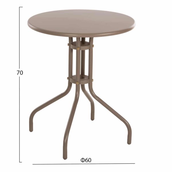 ΤΡΑΠΕΖΙ ΕΞ.ΧΩΡΟΥ ΣΤΡΟΓΓΥΛΟ LINO HM5973.04 ΜΕΤΑΛΛΙΚΟ ΣΑΜΠΑΝΙ Φ60x70Υεκ. - Image 2