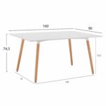 ΤΡΑΠΕΖΙ HM8697.01 MINIMAL, ΛΕΥΚΟ MDF, ΞΥΛΙΝΑ ΠΟΔΙΑ ΟΞΙΑ,160Χ90X74,5Υ εκ - Image 2