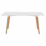 ΤΡΑΠΕΖΙ HM8697.01 MINIMAL, ΛΕΥΚΟ MDF, ΞΥΛΙΝΑ ΠΟΔΙΑ ΟΞΙΑ,160Χ90X74,5Υ εκ - Image 3