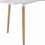 ΤΡΑΠΕΖΙ HM8697.01 MINIMAL, ΛΕΥΚΟ MDF, ΞΥΛΙΝΑ ΠΟΔΙΑ ΟΞΙΑ,160Χ90X74,5Υ εκ - Image 4
