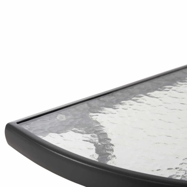 ΤΡΑΠΕΖΙ ΗΜΙΚΥΚΛΙΚΟ LIMA HM5967.01 ΜΕΤΑΛΛΙΚΟ ΓΚΡΙ ΜΕ ΓΥΑΛΙΝΟ TOP 70x40x64,5Υεκ. - Image 5