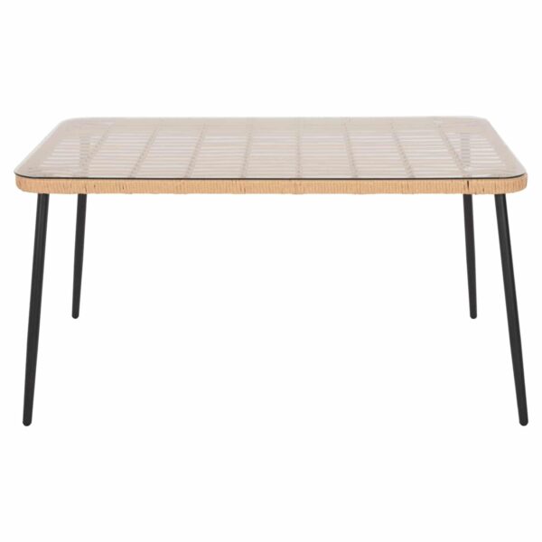 ΤΡΑΠΕΖΙ ΟΡΘΟΓΩΝΙΟ ALLEGRA HM5537.11 ΜΕΤΑΛ.ΜΑΥΡΟ-P.E. RATTAN ΦΥΣΙΚΟ 139,5x79,5x73Υεκ. - Image 3