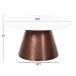 ΤΡΑΠΕΖΙ ΣΑΛΟΝΙΟΥ FODEN HM9721 ΛΕΥΚΟ ΜΑΡΜΑΡΟ TOP ΚΑΙ ΜΕΤΑΛΛΟ Φ77x40Υεκ. - Image 2