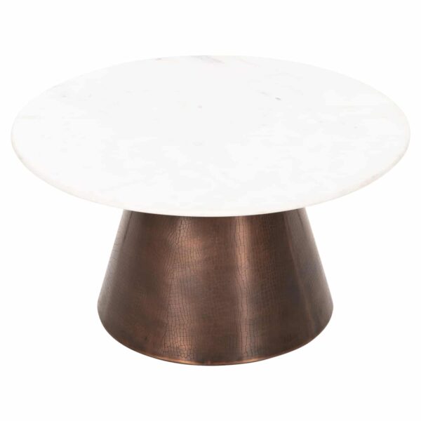 ΤΡΑΠΕΖΙ ΣΑΛΟΝΙΟΥ FODEN HM9721 ΛΕΥΚΟ ΜΑΡΜΑΡΟ TOP ΚΑΙ ΜΕΤΑΛΛΟ Φ77x40Υεκ. - Image 3