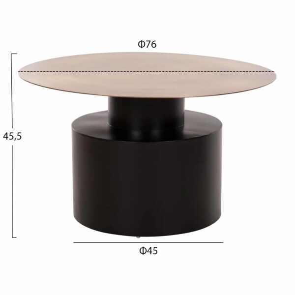 ΤΡΑΠΕΖΙ ΣΑΛΟΝΙΟΥ CUTTY HM9722 ΜΕΤΑΛΛIKO ΣΕ ΜΑΥΡΟ-ΣΚΟΥΡΟ ΧΑΛΚΙΝΟ Φ76x45,5Yεκ - Image 2