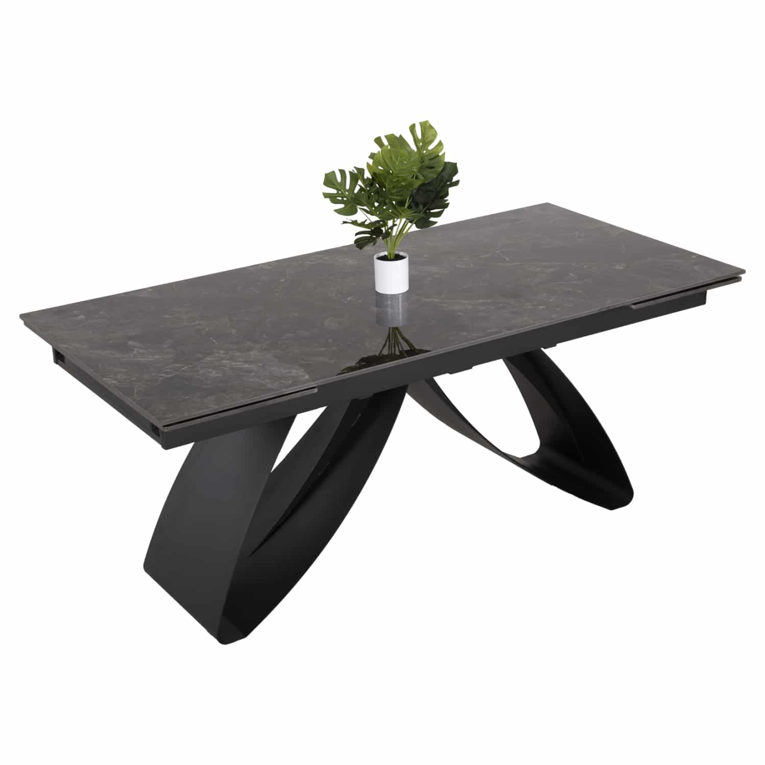 HM9850.02 ΤΡΑΠΕΖΙ ΤΡΑΠΕΖΑΡΙΑΣ TEGATT HM9850.02 ΚΕΡΑΜΙΚΟ TOP ΠΤΥΣΣΟΜΕΝΟ-ΜΑΥΡΟ 180-260x90x77Υεκ - Image 1