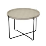 FUN COFFEE TABLE SAND BEIGE ΜΑΥΡΟ 63x63x42 04-0494