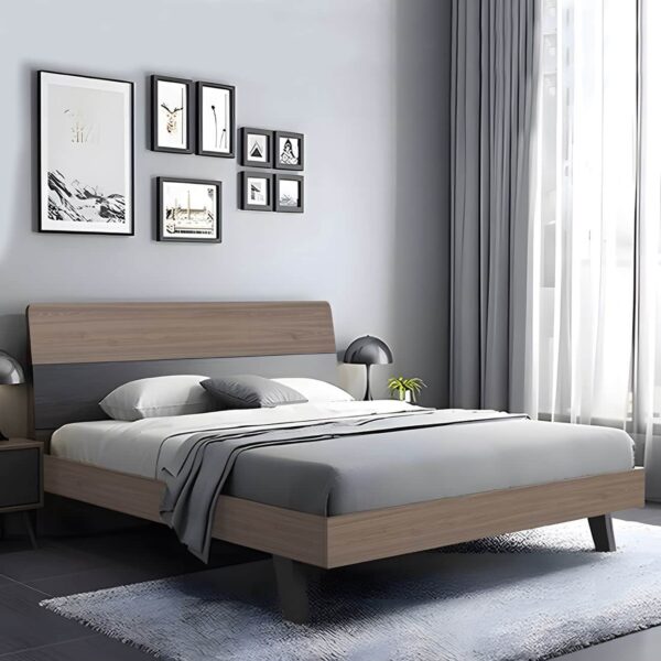 VANITY Κρεβάτι Διπλό, για Στρώμα 160x200cm, Απόχρωση Sonoma Oak-Grey 161x201x98cm - Image 2