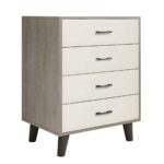 ELIOT Συρταριέρα, με 4 Συρτάρια, Απόχρωση Sonoma-Άσπρο 60x40x80cm - Image 2