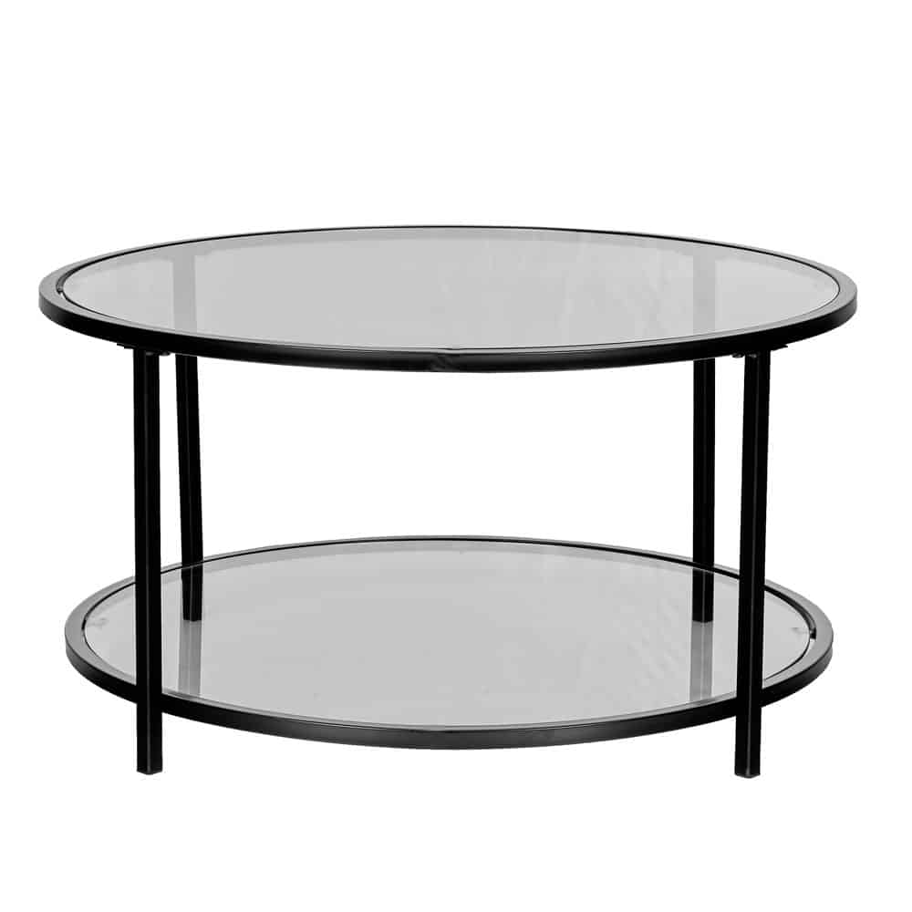 04-0976-2KrDx-first-_1 MOON COFFEE TABLE ΔΙΑΦΑΝΟ ΜΑΥΡΟ 80x80x42 04-0976 - Image 1