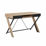 DOUBLE-X ΓΡΑΦΕΙΟ 1ΡΑΦΙ ΦΥΣΙΚΟ ΜΑΥΡΟ 120x60x76 28-0271