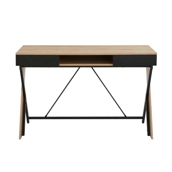 DOUBLE-X ΓΡΑΦΕΙΟ 1ΡΑΦΙ ΦΥΣΙΚΟ ΜΑΥΡΟ 120x60x76 28-0271 - Image 2