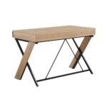 DOUBLE-X ΓΡΑΦΕΙΟ 1ΡΑΦΙ ΦΥΣΙΚΟ ΜΑΥΡΟ 120x60x76 28-0271 - Image 3